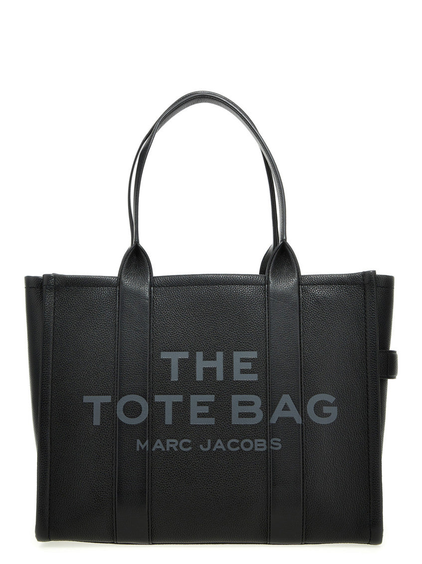 Black The Leather Top Zip Large Tote 1