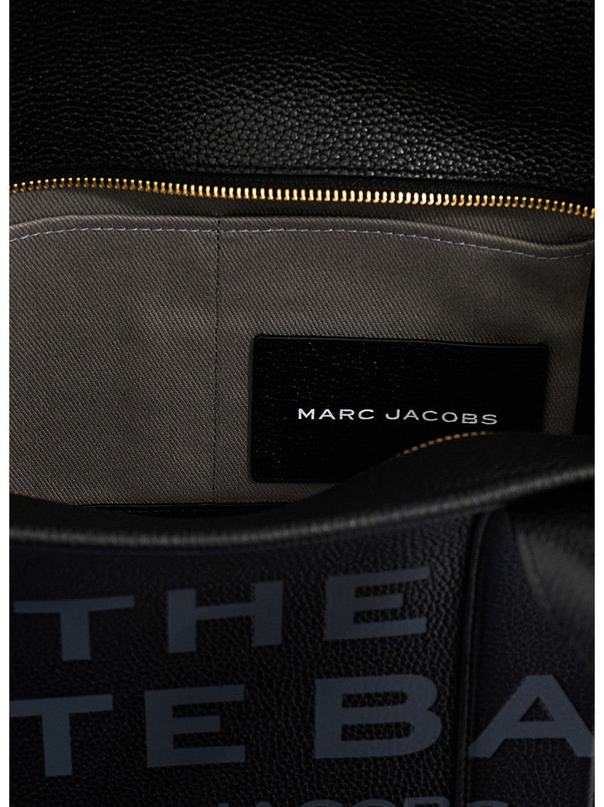 Black The Leather Top Zip Large Tote 3