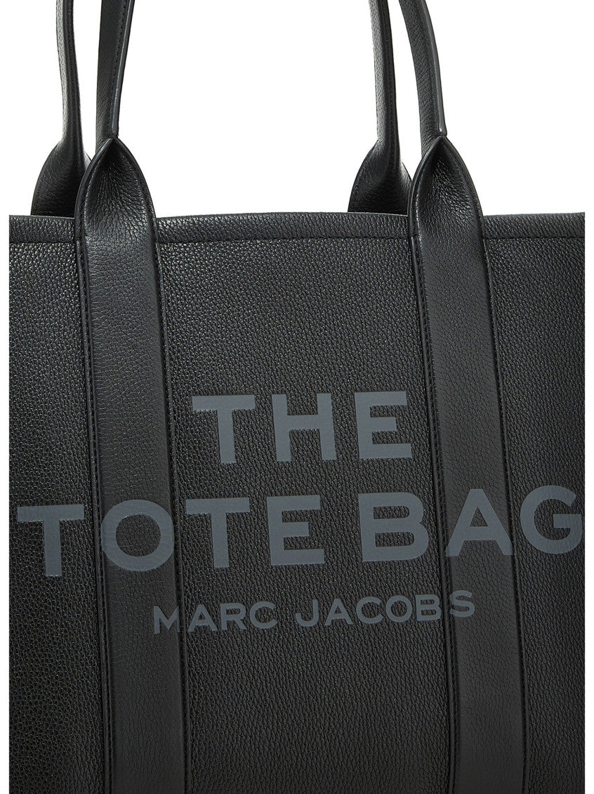 Black The Leather Top Zip Large Tote 4