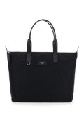 Black Logo Plaque Top Zip Tote 1