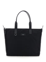Black Logo Plaque Top Zip Tote 1