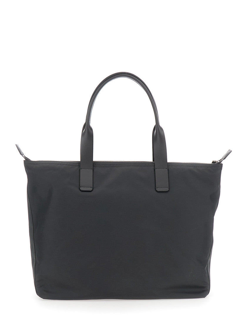 Dark Grey Logo Plaque Top Zip Tote 2