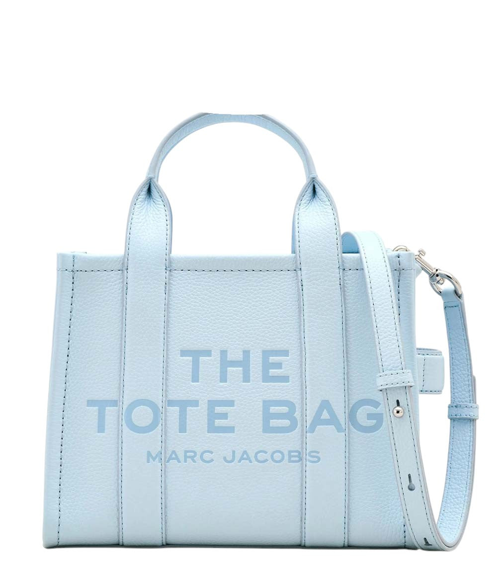 Light Blue The Leather Top Zip Small Tote 1