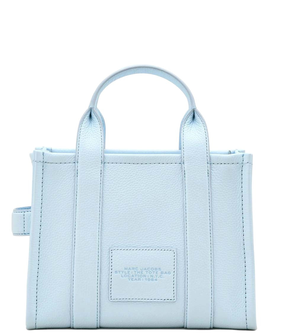 Light Blue The Leather Top Zip Small Tote 2