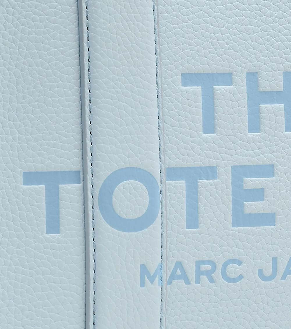 Light Blue The Leather Top Zip Small Tote 4