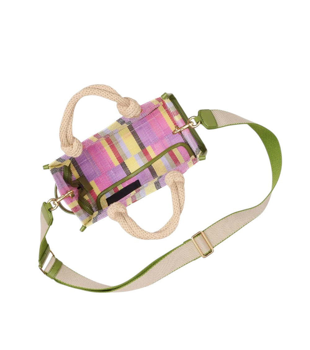 Multicolor The Stripe Top Zip Small Tote 4