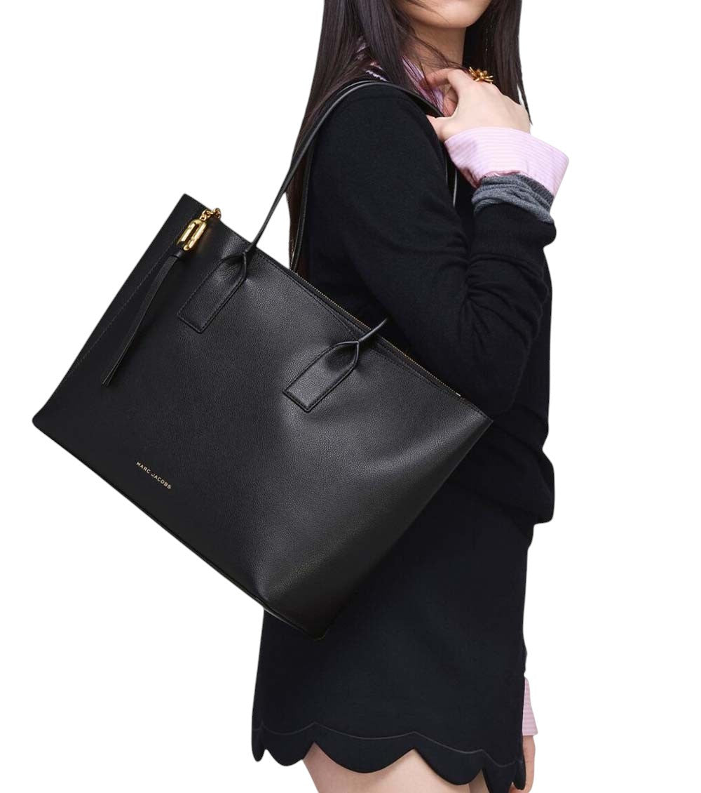 Black Pop J medium leather tote 6