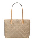 Beige T Monogram Top Zip Small Tote 1