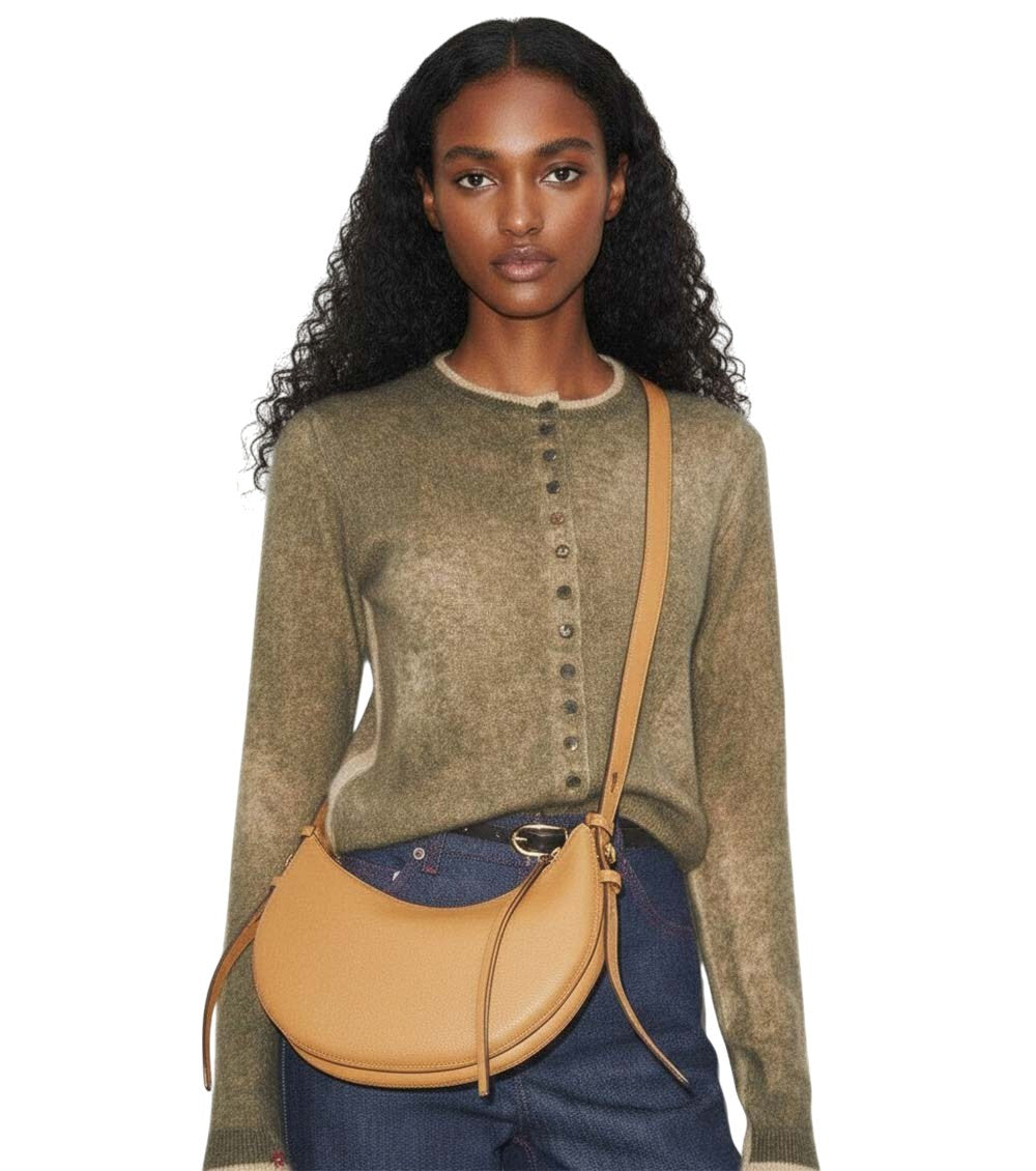 Brown Romy Half Moon Small Shoulder Bag 5