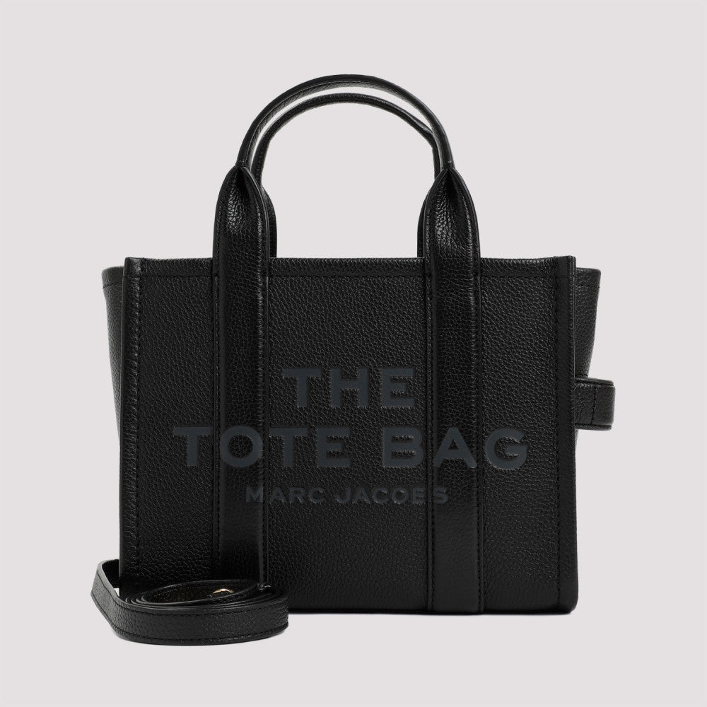 Black The Leather Top Zip Small Tote 3