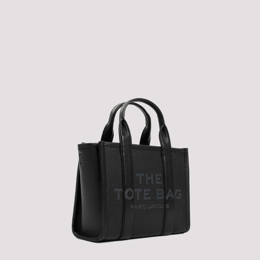 Black The Leather Top Zip Small Tote 5