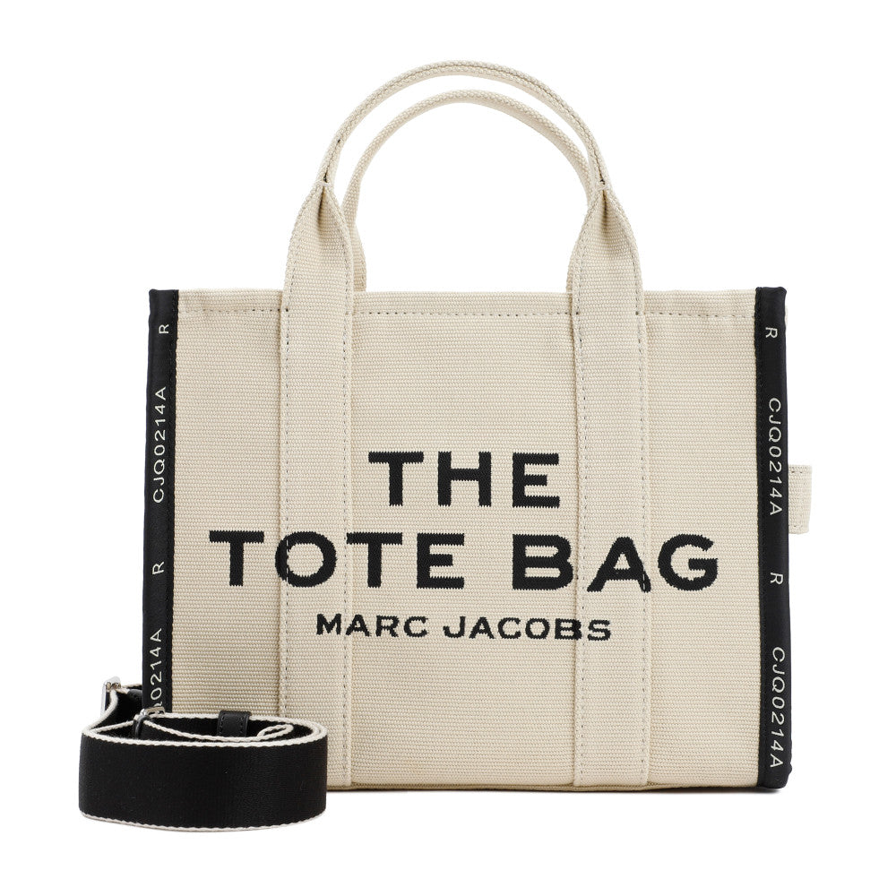 Beige The Jacquard Top Zip Medium Tote 1