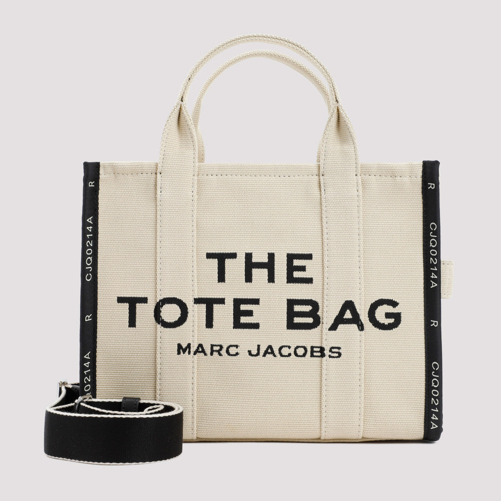 Beige The Jacquard Top Zip Medium Tote 3