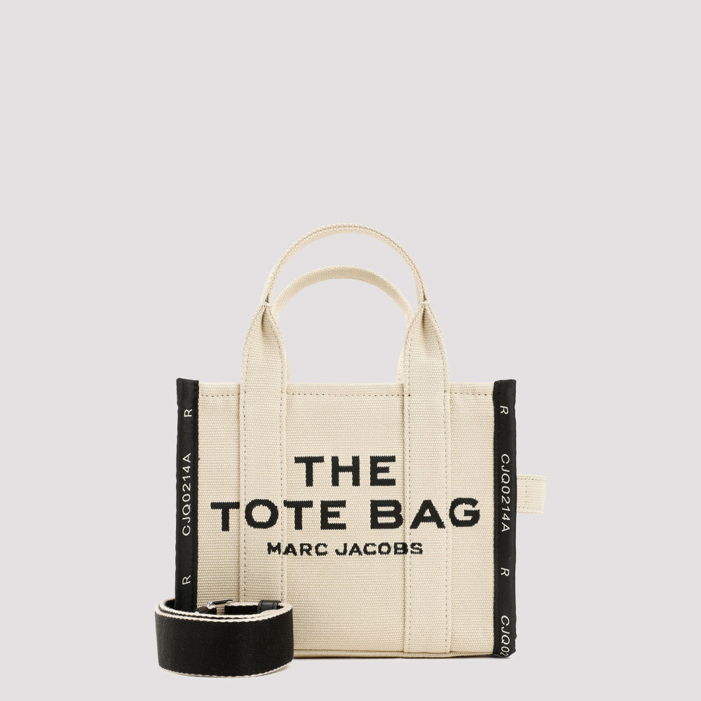 Beige The Jacquard Top Zip Small Tote 2