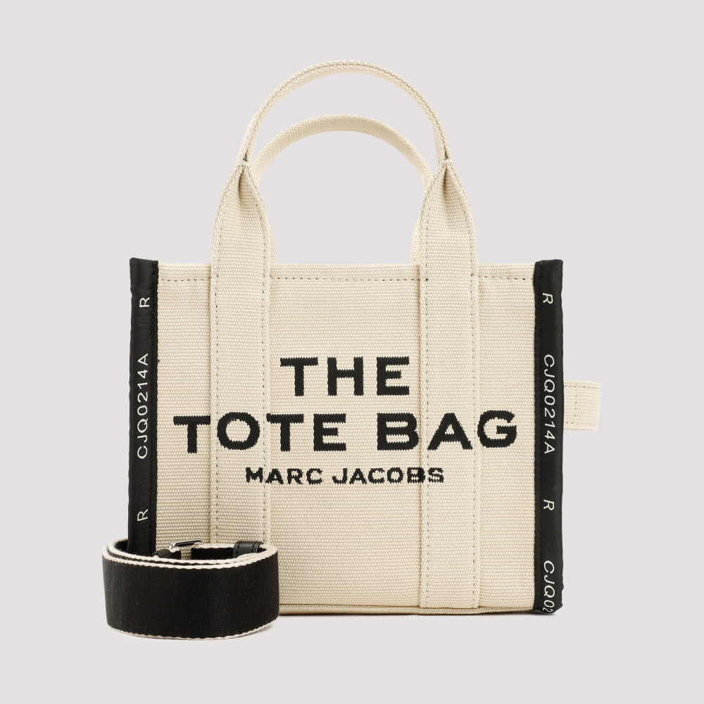 Beige The Jacquard Top Zip Small Tote 3