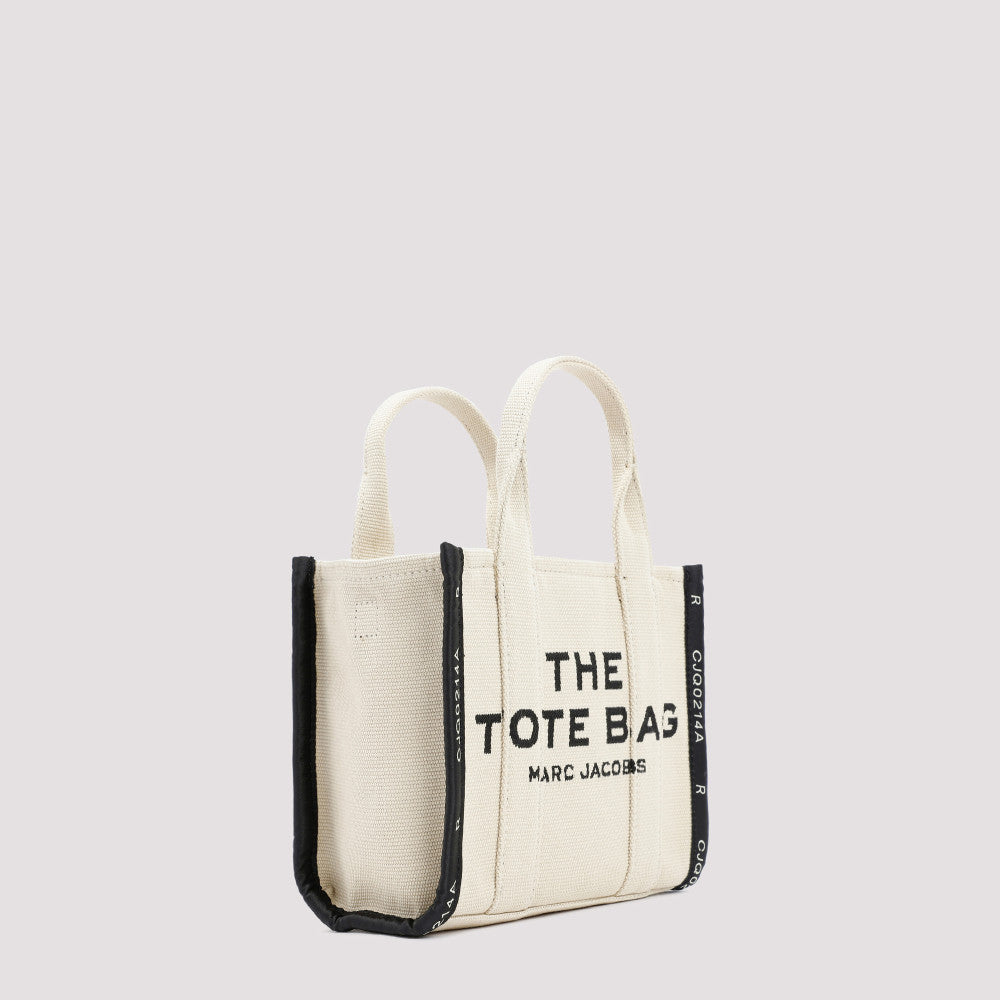 Beige The Jacquard Top Zip Small Tote 5