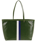 Green Racer Top Zip Large Tote 1