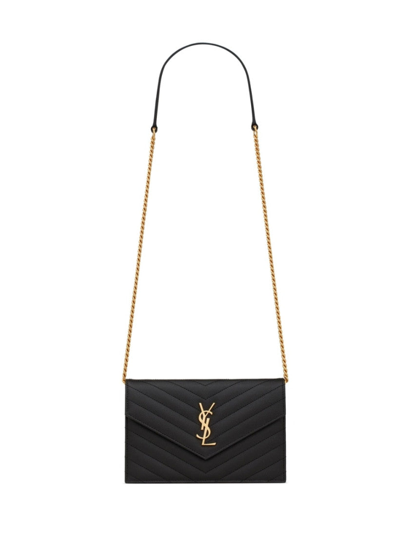 Black Monogram leather wallet on chain 1