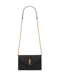 Black Monogram leather wallet on chain 1