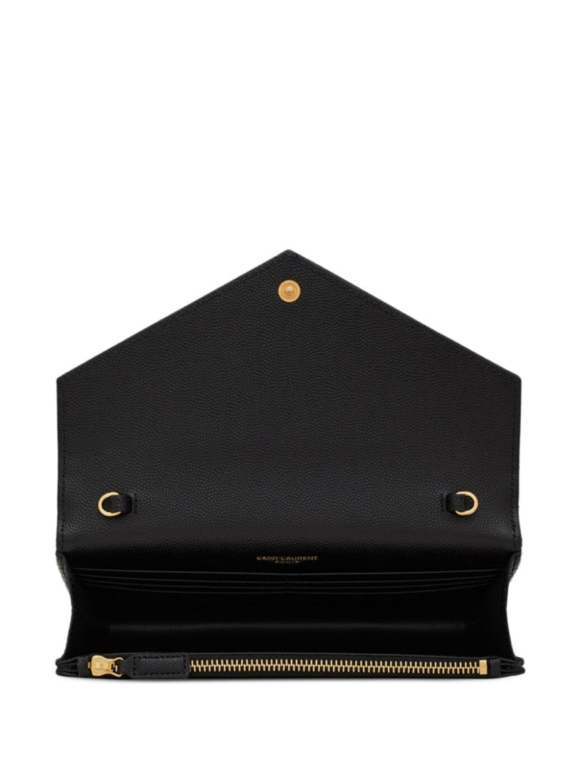 Black Monogram leather wallet on chain 2