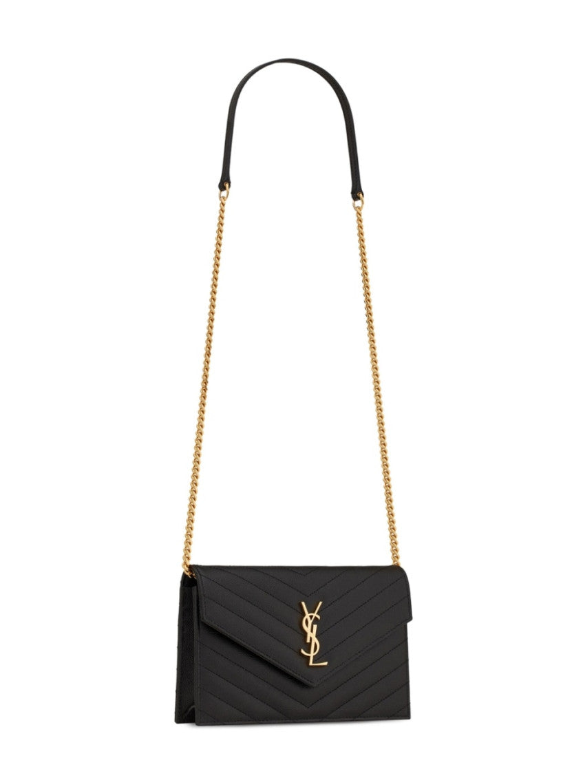 Black Monogram leather wallet on chain 3