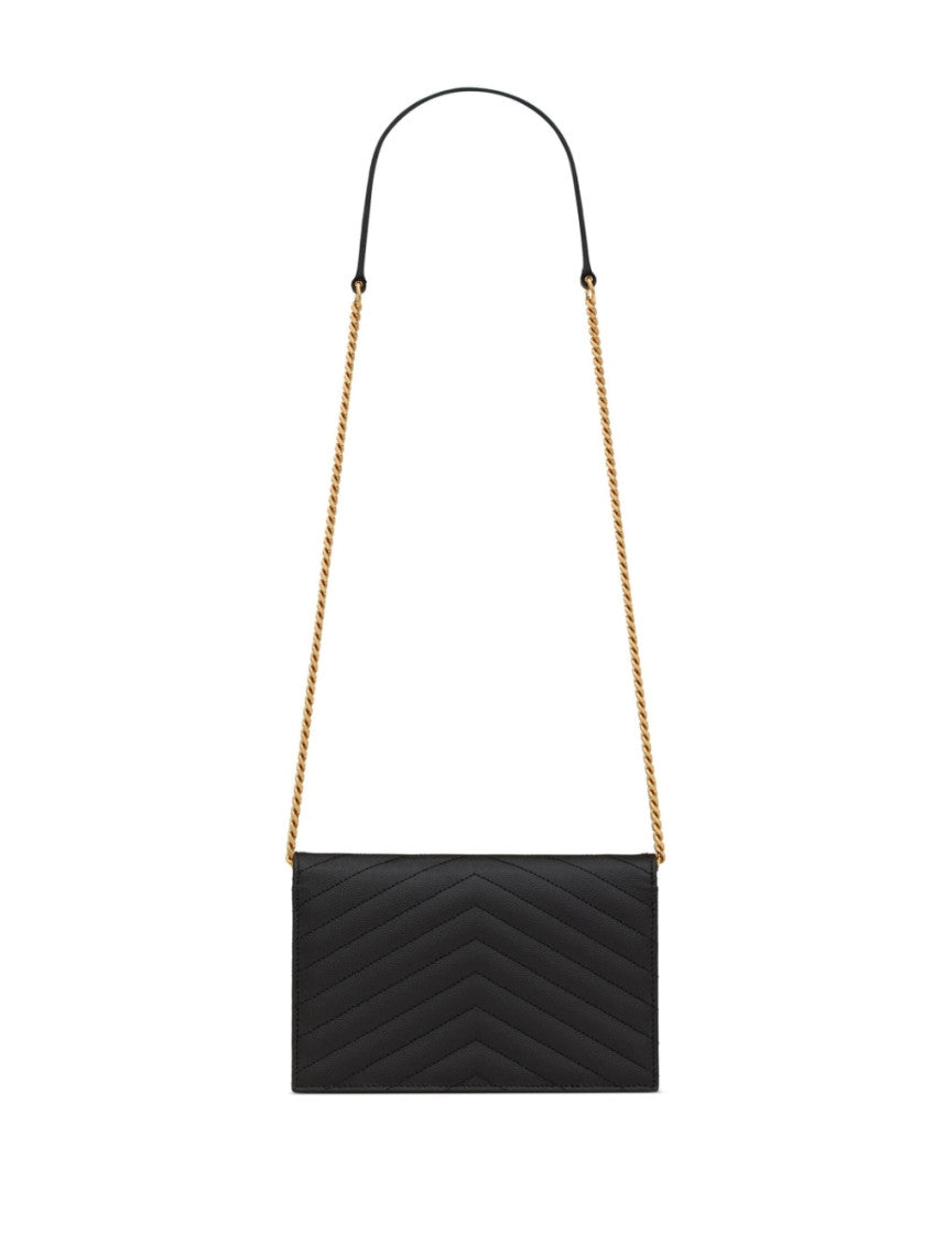 Black Monogram leather wallet on chain 5