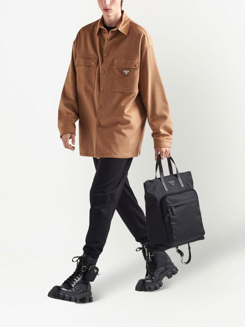 Black Re Nylon Top Zip Tote 2