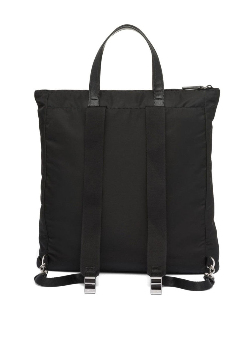 Black Re Nylon Top Zip Tote 3