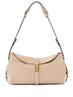 Beige Logo Medium Shoulder Bag 1
