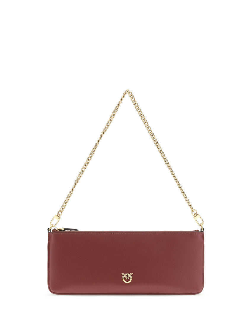 Maroon Horizontal Flat Medium Shoulder Bag 1