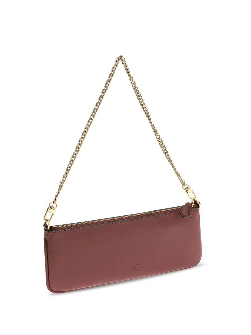 Maroon Horizontal Flat Medium Shoulder Bag 3