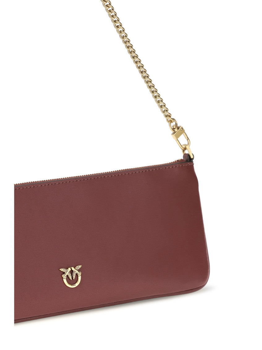 Maroon Horizontal Flat Medium Shoulder Bag 4