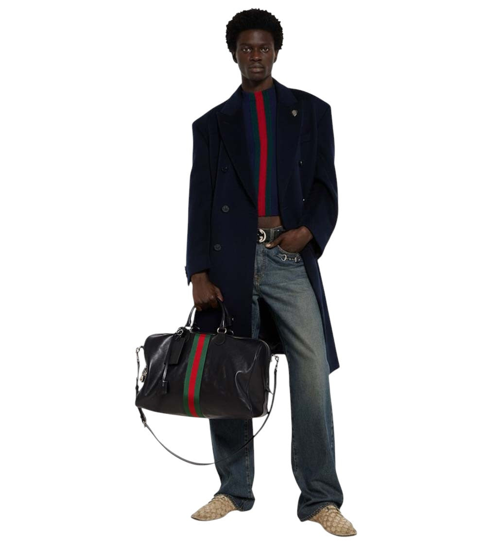 Black Web Trademark Medium Duffle Bag 4