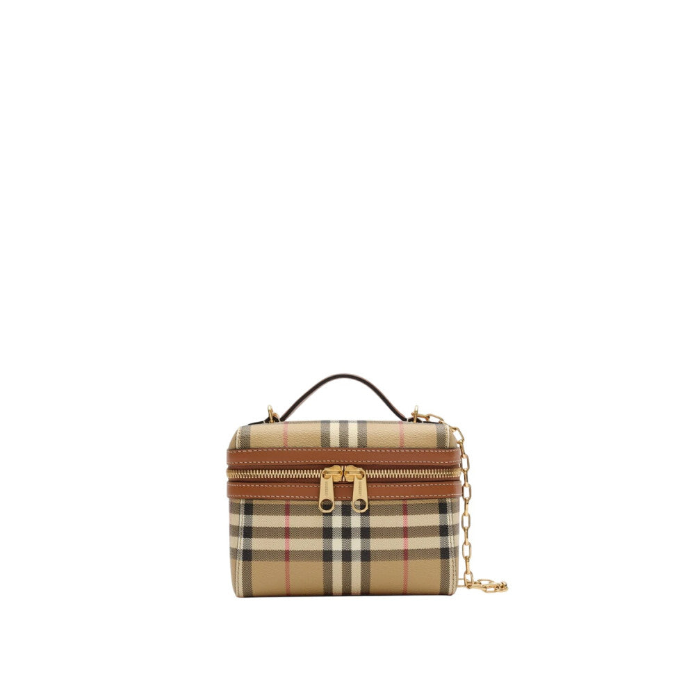 Beige Check Vanity Mini Crossbody Bag 1