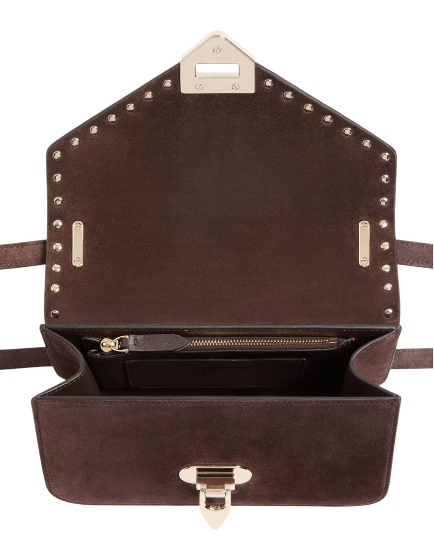 Brown Rockstud Small Shoulder Bag 4