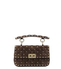 Brown Rockstud Spike Small Shoulder Bag 1