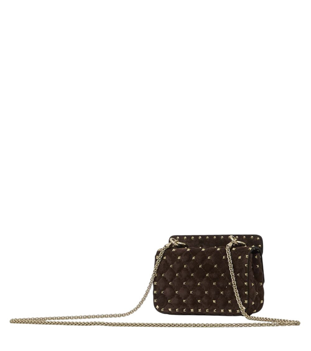 Brown Rockstud Spike Small Shoulder Bag 2