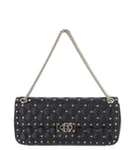 Black Rockstud Medium Shoulder Bag 1