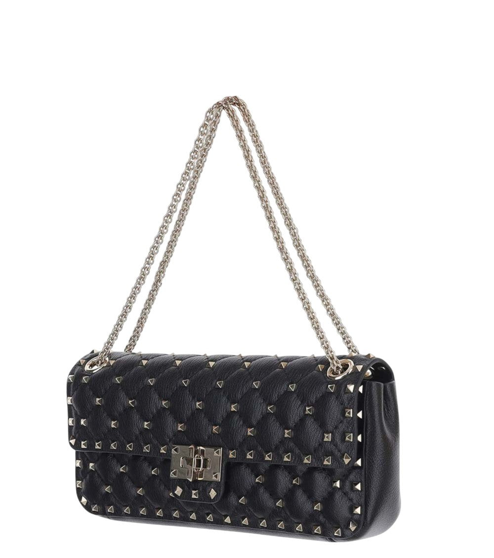 Black Rockstud Medium Shoulder Bag 2