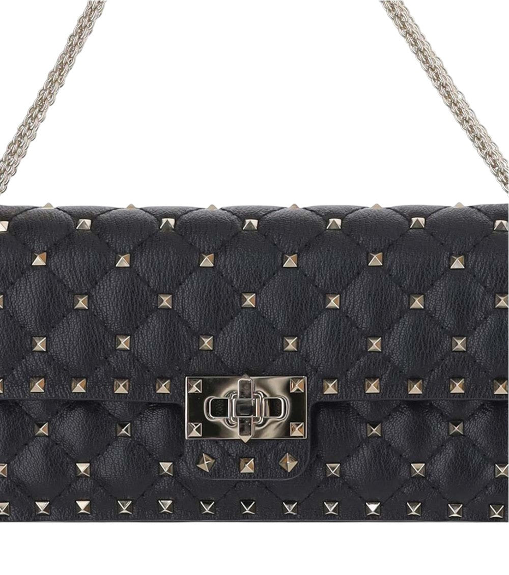 Black Rockstud Medium Shoulder Bag 5