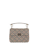 Beige Rockstud Spike Medium Shoulder Bag 1