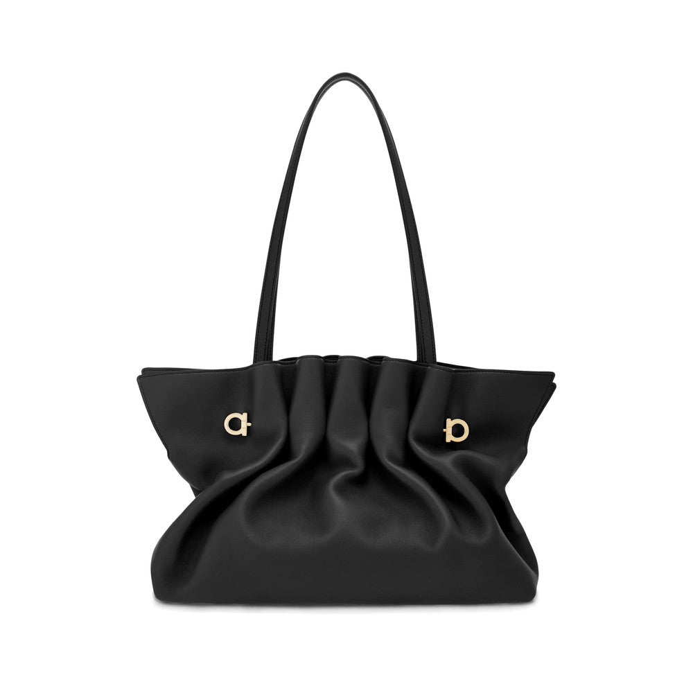 Black Soft Medium Shoulder Bag 2