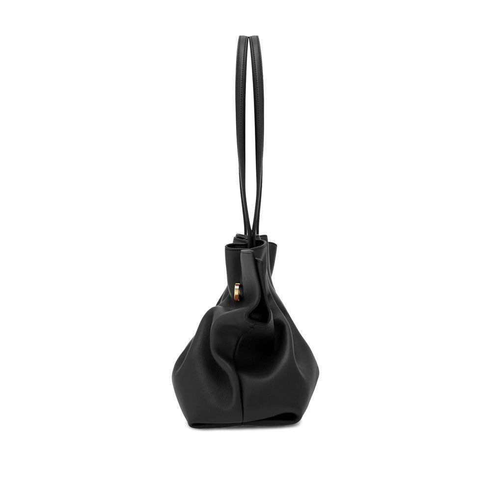 Black Soft Medium Shoulder Bag 4