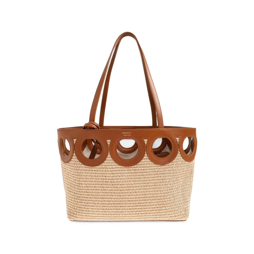 Natural Gancini Medium Tote 1