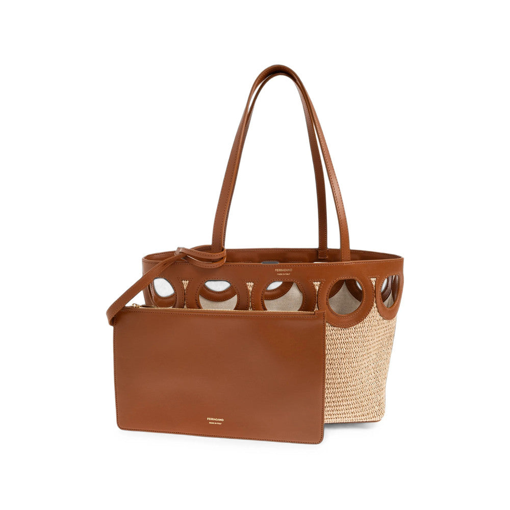 Natural Gancini Medium Tote 2