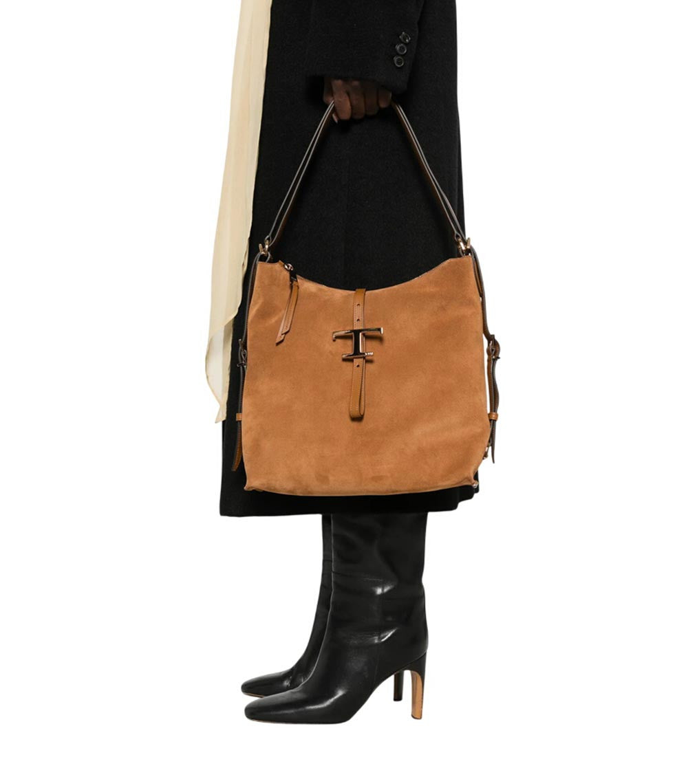 Brown T Timeless Small Shoulder Bag 5
