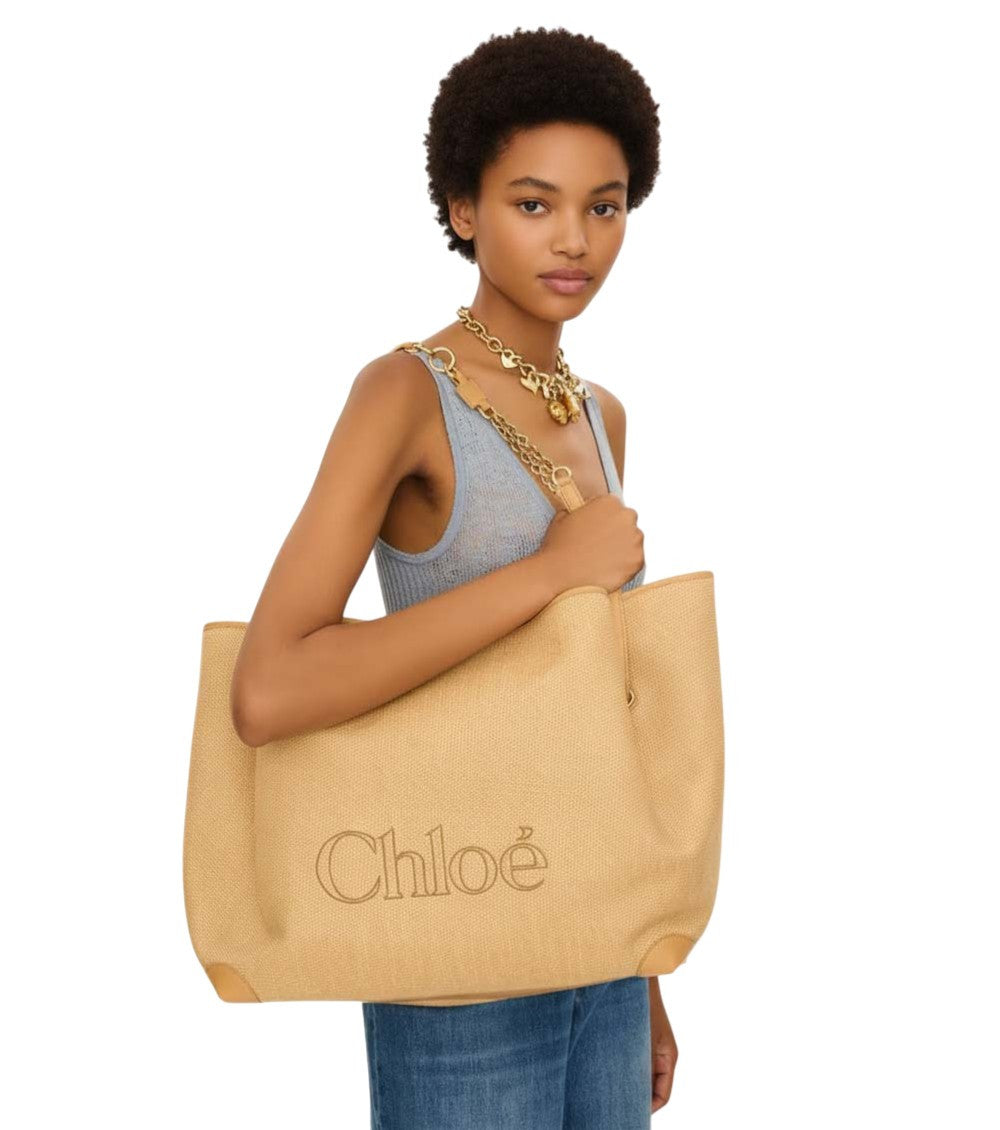 Beige Clover Large Tote 5
