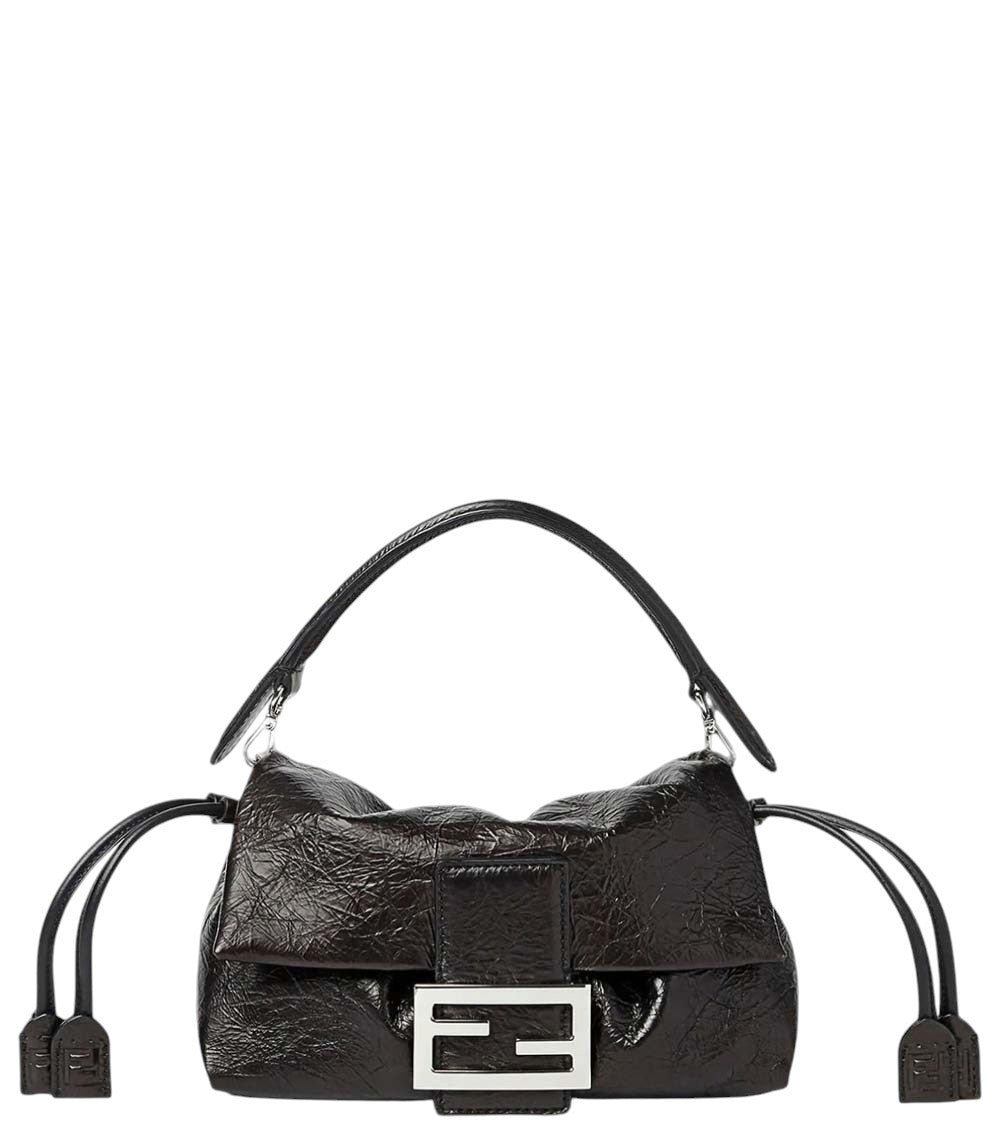 Black Baguette Soft Small Shoulder Bag 1