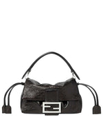 Black Baguette Soft Small Shoulder Bag 1