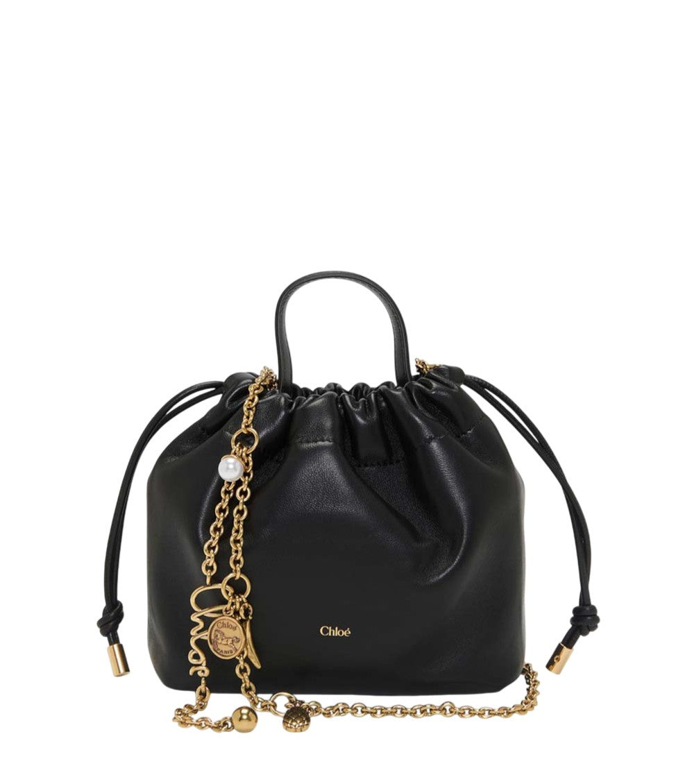 Black Drawstring Mini Shoulder Bag 1